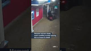 Moment woman steals mans mobility scooter leaving him to freeze to death  ITV News [upl. by Otrebilif]