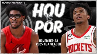 Portland Trail Blazers vs Houston Rockets Full Game Highlights  Nov 22  2025 NBA Season [upl. by Moira]