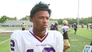 Mylan Graham full interview at New Haven Bulldogs football practice on 9523 [upl. by Dilan598]