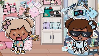 Surprising My OPPOSITE Twins With Their DREAM ROOM 🎀🎮 with voice  Toca Boca [upl. by Ardnaik]