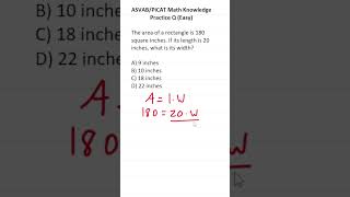 ASVABPiCAT Math Knowledge Practice Test Question Area of a Rectangle acetheasvab grammarhero [upl. by Adrianna615]