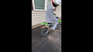 INSANE Pit Bike Shoots Flames shorts [upl. by Nodnas]