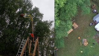 Pumpkin Whipper Trebuchet  Successful Launch 2 [upl. by Linker]