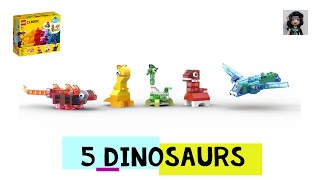 5 DINOSAURS 🦕 🦖 Lego classic 11013 ideas How to build easy [upl. by Hakeem]