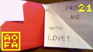 How to make an Origami Heart Card V Valentines Day for all 21 [upl. by Winter]