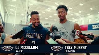 CJ McCollum amp Trey Murphy III Joint Interview  Pelicans Training Camp 2024 [upl. by Solange]