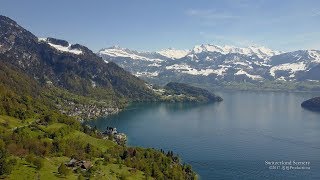 4K Vitznau Vierwaldstättersee Luzern SWITZERLAND アルプス山脈 [upl. by Einneg451]