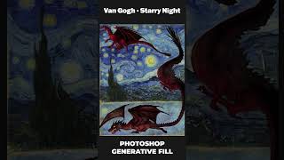 The Starry Night by Vincent van Gogh  Popular Painting  Photoshop Expand Generate Fill [upl. by Yadrahs]