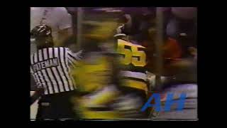 NHL Apr 19 1992 Dale HunterWSH v Larry MurphyPIT Washington Capitals Pittsburgh Penguins [upl. by Samy]