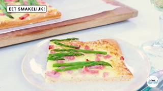 Wat eten we vandaag Pizza met groene asperges en ham  Allerhande [upl. by Kcirdes]