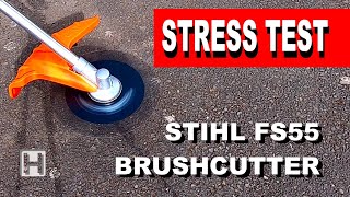 STIHL FS55 STRIMMERBRUSHCUTTER REVIEW [upl. by Htebirol285]