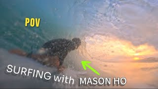 POV SURFING WITH MASON HO  DOUBLE BARREL in BALI Indonesia [upl. by Greyso]