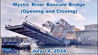 Mystic River Bascule Bridge Opening and Closing  July 14 2024 [upl. by Enicul]