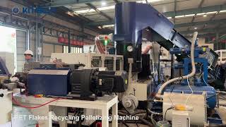 PET flakes KCP100 cutter compactor pelletizing system plastic recycling ♻️ machine from KiTech [upl. by Amaras420]