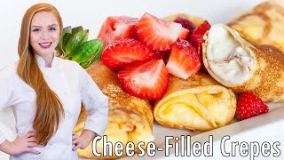 CheeseFilled Crepes  Russian Nalesniki Recipe [upl. by Eniarda137]