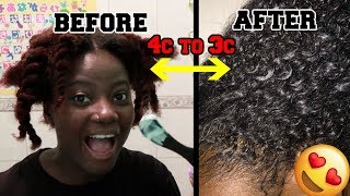 Texturizing my natural hair with S Curl after 5 years AMAZING results 😍😱 4c to 3c [upl. by Nrehtac]