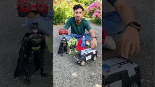 RC Police Car vs Three Super Heroes 🔥 End Tak Deko 😄 policecar [upl. by Opal]