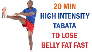 20 Minute High Intensity Tabata Workout To Lose Belly Fat Fast 🔥 Burn 210 Calories 🔥 [upl. by Joo971]