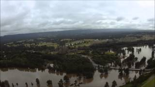 Yarramundi Bridge  Overflowing Nepean River Aerials [upl. by Tisbe]