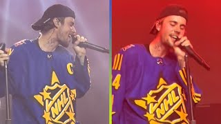 Watch Justin Biebers First Live Show Since Canceling World Tour [upl. by Natlus]