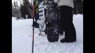 Snowboarding and skiing the terrain park at Terry Peak in the Black Hills of South Dakota [upl. by Flossy399]