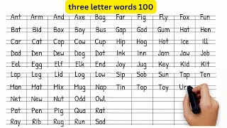 three letter words 100  3 letter words A to Z  three letter words in english Part 2 SEC [upl. by Woolson]