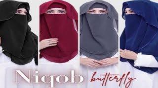 butterfly niqab cutting and stitching 2023niqab designhijab cutting and stitching 🧕 [upl. by Nuyh]