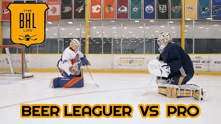 Beer League Goalie vs Pro Goalie [upl. by Ailemap816]