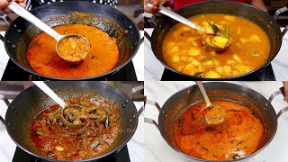 4 Variety Kulambu Recipes  Kulambu Varieties In Tamil [upl. by Nolubez]