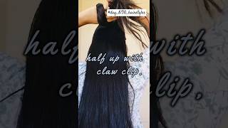 half hair up with claw clipeasy everyday hairstyle💐🫶🧚ytshorts diy hair hairstyle viral [upl. by Carbo]