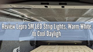 Review Lepro 5M LED Strip Lights Warm White to Cool Daylight Dimmable and Tunable with Remote Sti [upl. by Berck]