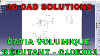 CATIA Volumique  Guide Débutant  Bases  C10EX03 [upl. by Eyak]