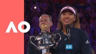 Naomi Osaka championshipwinning speech  Australian Open 2019 Final [upl. by Anrehs]