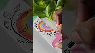 Diy easy boho bookmark 🌿🌈✨ art drawing shorts ytshorts asmr pastel colors [upl. by Liesa]