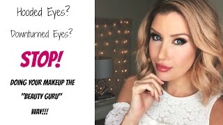 HOODED or DOWNTURNED Eyes STOP Doing Your Makeup Like A YOUTUBER Eye Makeup Tips and Tricks [upl. by Vallie517]