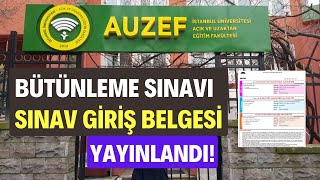 AUZEF Güz Dönemi Bütünleme Sınavı Sınav Giriş Belgesi YAYIMLANDI Sınav Giriş Belgesi Nasıl Alınır [upl. by Ettennil]