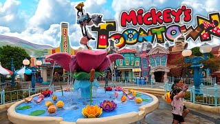 NEW Mickeys Toontown Walking Tour at the Disneyland Resort POV [upl. by Ahsekyw]