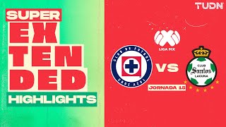 SUPER EXTENDED HIGHLIGHTS  Cruz Azul vs Santos  Liga Mx Apertura 2024  Jornada 15  TUDN [upl. by Geehan]