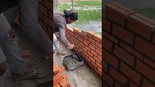 Building House Good Worker Brick Wall amazing capcut brick youtubeshorts shorts [upl. by Akanke]