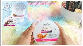 Sadoer Snail Reorganize Collagen Repair Gel  Moisturizer  Beautybuzzshagufta [upl. by Colline]