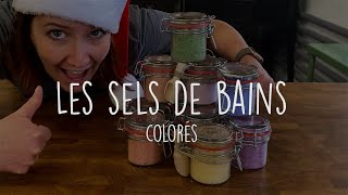 CADEAUX DE NOEL FAIT MAISON LES SELS DE BAIN COLORES  Cosmétique maison  DIY [upl. by Ravens]