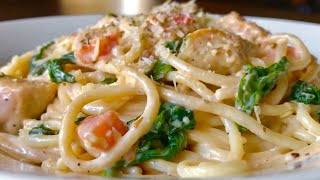 Creamy Chicken amp Spinach Spaghetti  Em’s Kitchen [upl. by Daren]