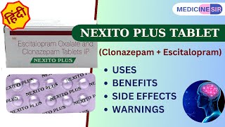 Nexito Plus Tablet Clonazepam  Escitalopram Uses Side effects Warnings  Medicine Sir [upl. by Chemesh]