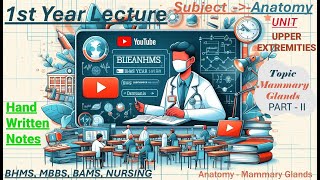 Anatomy Lectures  Topic Mammary Gland PART  2  UPPER EXTREMITIES bhms bscnursing mbbs bams [upl. by Ayenet]