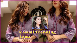 Trending Look With a Touch of Purple  Makeup With Purple Casual Dress [upl. by Cynthy405]