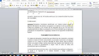 Derecho de Petición Prescripción Comparendo de transito cobro coactivo [upl. by Alliw]