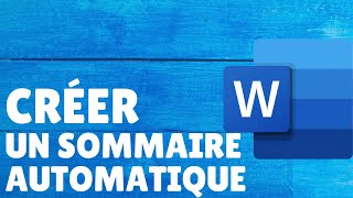 comment créer un sommaire automatique sur Word [upl. by Winthrop]