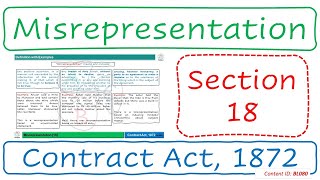 Section 18 Misrepresentation  Contract Act 1872 BL080 [upl. by Aynotan]