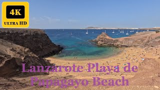 Playa de Papagayo Beach near Playa Blanca in Lanzarote Canary Islands Spain 4K Walking  Snorkling [upl. by Leba36]