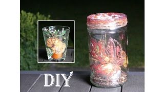 DIY Herbst Windlichter mit Glitzer  Autumn wind lights with glitter [upl. by Ecidna]